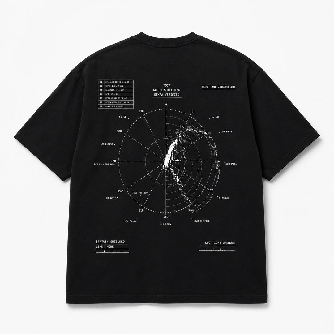 TOCA Signal Tee | Schwarzes T-Shirt mit Abschirmdiagramm