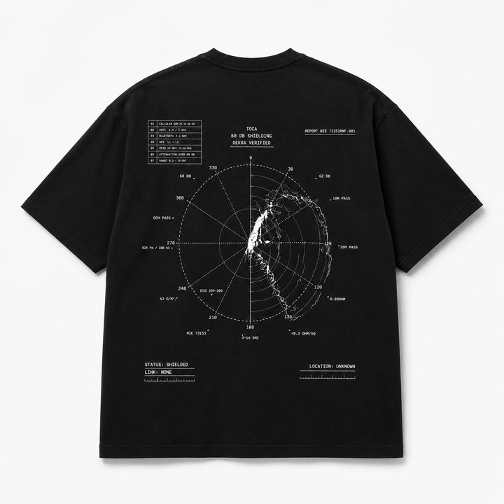 TOCA Signal Tee | Schwarzes T-Shirt mit Abschirmdiagramm