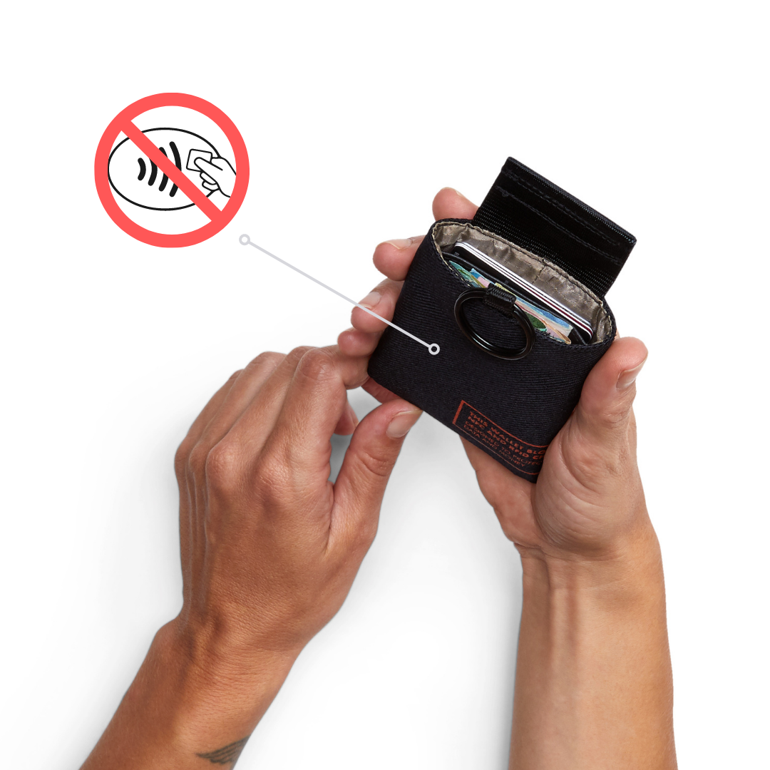 RFID safe wallet - Blauer Druck
